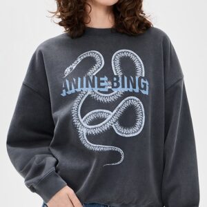 ANINE BING Harvey Crew Snake Sweatshirt