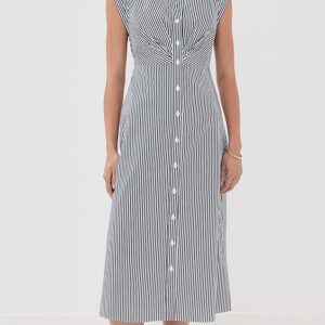 Veronica Beard Haydon Striped Midi Shirtdress