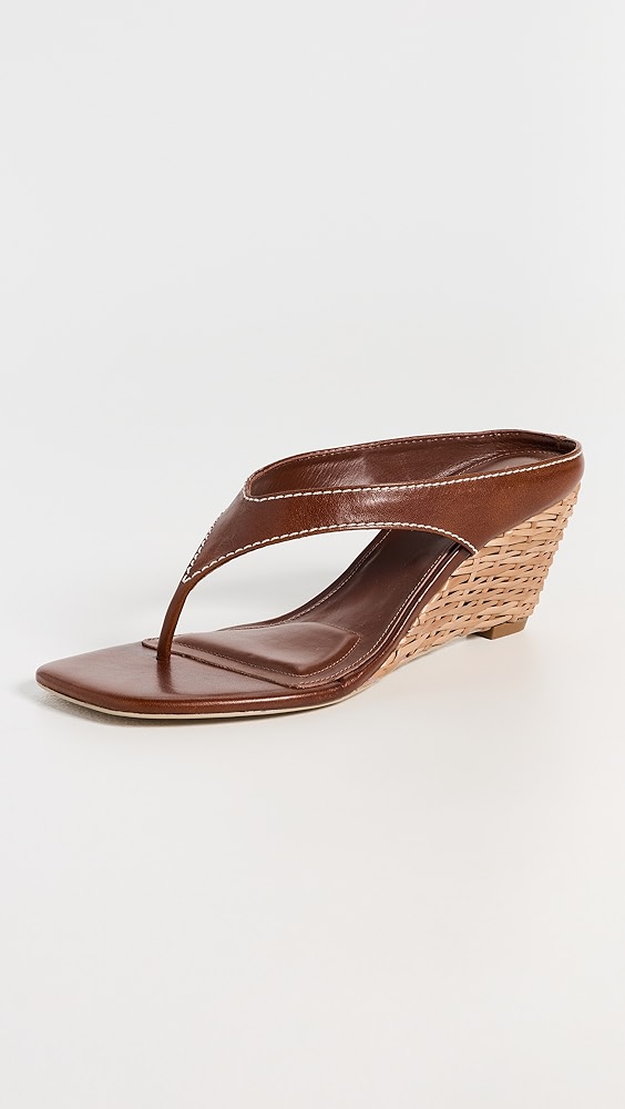 SIMKHAI Hazel Leather Thong Wedges