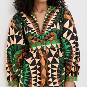 FARM Rio Heart Deco Green Mini Dress Heart Deco Green Mini Dress