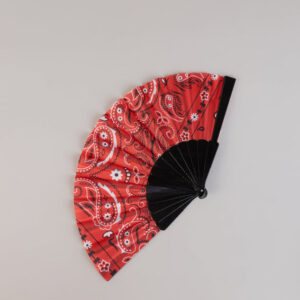Heat Check Paisley Print Folding Fan