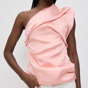 Heavy Satin Draped Top