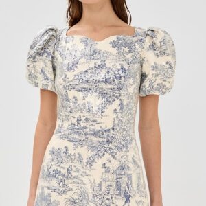 Tanner Fletcher Helene Puff Sleeve Sequin Toile Dress