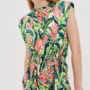 FARM Rio Heli Leaves Pearl T-Shirt Jersey Mini Dress Heli Leaves Pearl T-Shirt Jersey Mini Dress