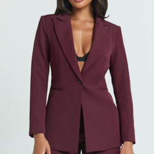 Showpo Hermie Blazer - Single Breasted Blazer in Wine Hermie Blazer - Single Breasted Blazer in Wine