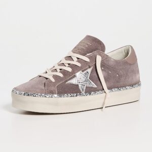Golden Goose Hi Star Suede Upper Laminated Star Leather Heel Glitter Edge Sneakers