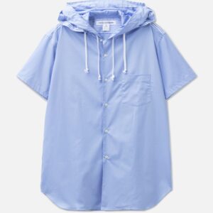 CDG Shirt Hooded Short Sleeves Striped Shirt Hooded Short Sleeves Striped Shirt