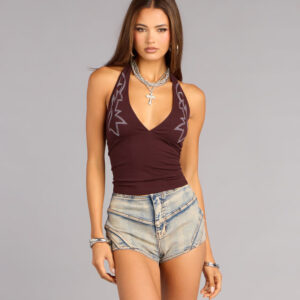Windsor Hot Plans Flame Stitch Halter Top Hot Plans Flame Stitch Halter Top