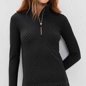 Rhone Houndstooth Seamless Quarter Zip Houndstooth Seamless Quarter Zip