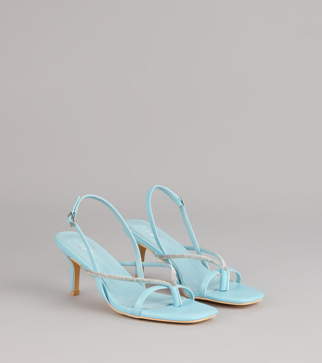 Windsor Icy Plans Rhinestone Thong Slingback Heels