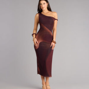 Windsor In Your Element Off-Shoulder Mesh Twist Midi Dress In Your Element Off-Shoulder Mesh Twist Midi Dress