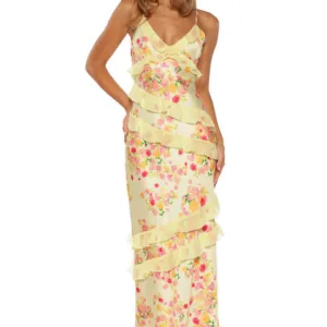 BB Exclusive Inara Yellow Bloom Ruffle Maxi Inara Yellow Bloom Ruffle Maxi