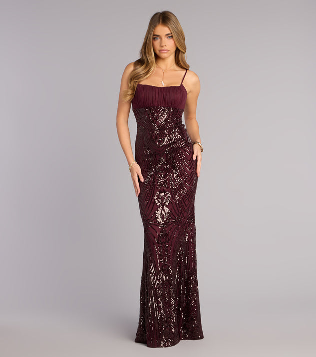 Windsor Indie Sequin Bow Column Formal Dress