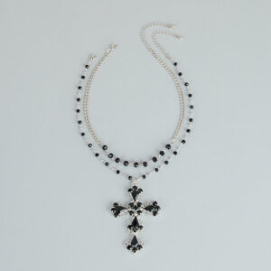 Instant Edge Cross Pendant Statement Necklace