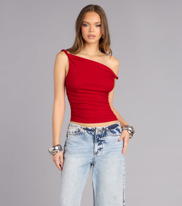 Windsor Instantly Styled Twisted One-Shoulder Top