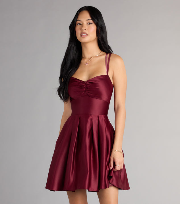 Windsor Isabelle Satin Lace-Up Dress With Pockets