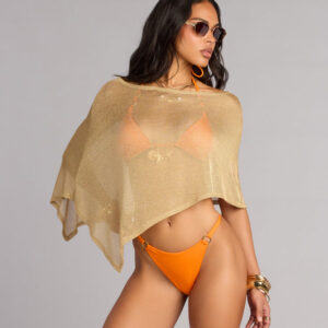 Windsor Island Luxe Metallic Knit Poncho Island Luxe Metallic Knit Poncho