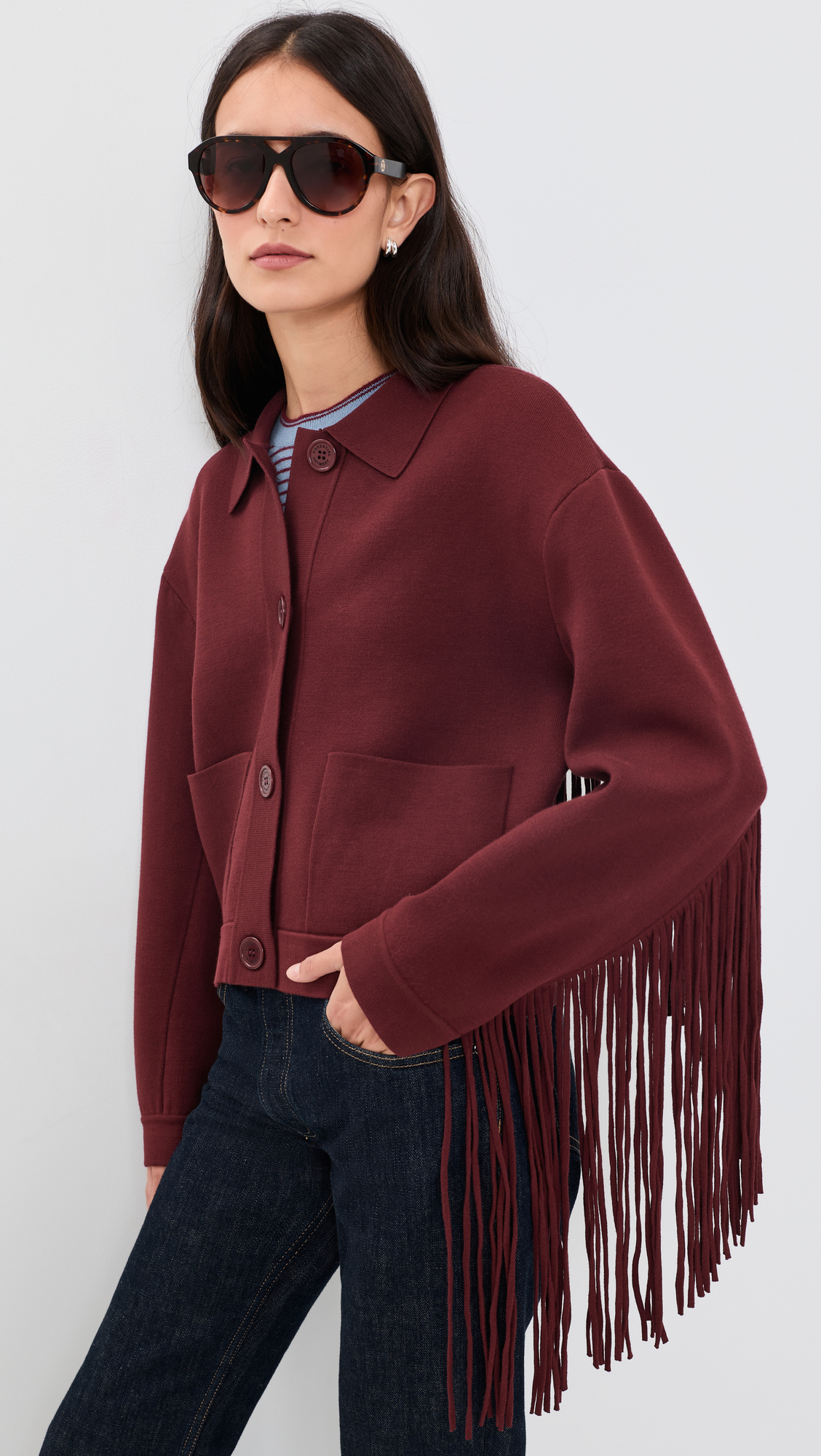 ESSENTIEL ANTWERP Istern Jacket with Fringes