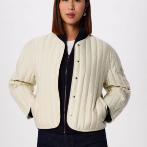Ivory Cone Sleeve Quilted Jacket