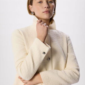 Ivory Cropped Boucle Jacket