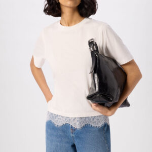 Ivory Lace Trim Detail Tee