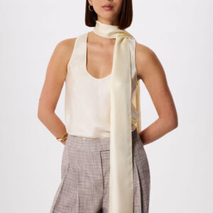 Ivory Silk Scarf Vest Top
