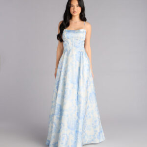 Windsor Jackie Floral Satin A-Line Ball Gown Jackie Floral Satin A-Line Ball Gown