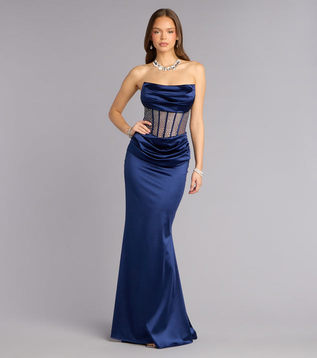 Windsor Jacklyn Satin Corset Mermaid Formal Dress