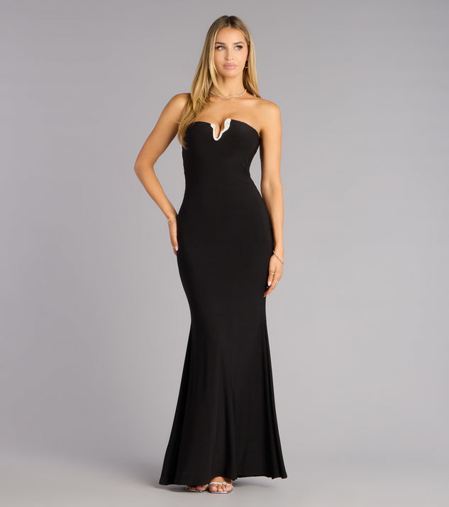 Windsor Janet Velvet Strapless Mermaid Dress