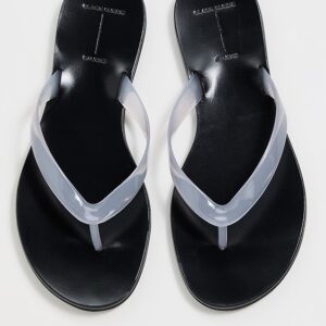 Black Suede Studio Jelly Flip Flops