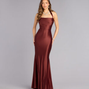 Windsor Jemma Halter Lace-Up Mermaid Dress Jemma Halter Lace-Up Mermaid Dress