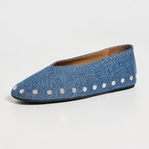 GANNI Jenny Ballerina Denim Flats
