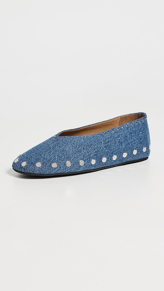 GANNI Jenny Ballerina Denim Flats