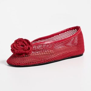 GANNI Jenny Ballerina Mesh Flower Flats