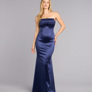 Jess Satin Corset Lace-Up Mermaid Formal Dress