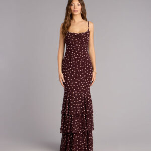 Jodie Polka Dot Chiffon Mermaid Formal Dress