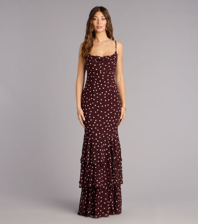 Windsor Jodie Polka Dot Chiffon Mermaid Formal Dress