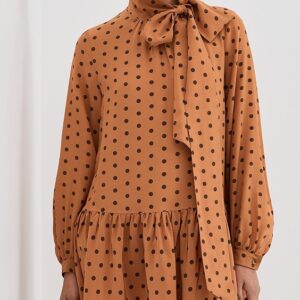 FRANÇOISE Johanna Silk Dress – French Elegance in a Polka-Dot Mini