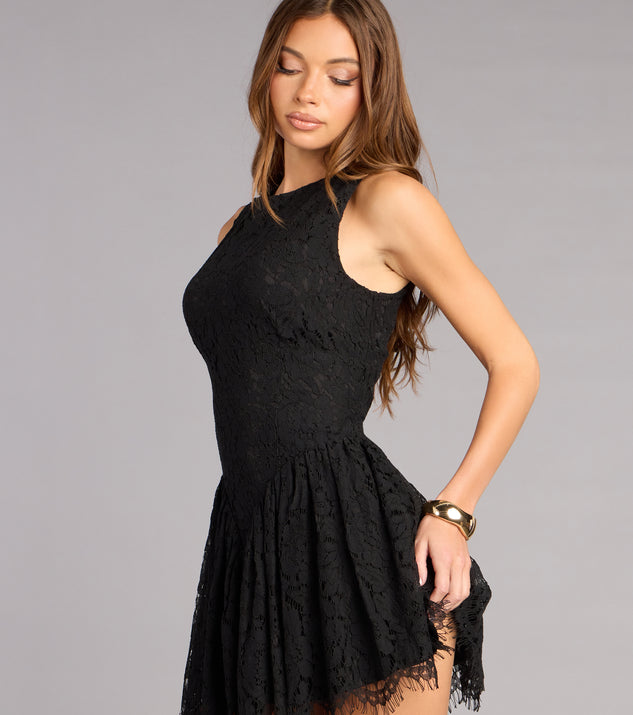 Windsor Just Add Heels Lace Skater Mini Dress