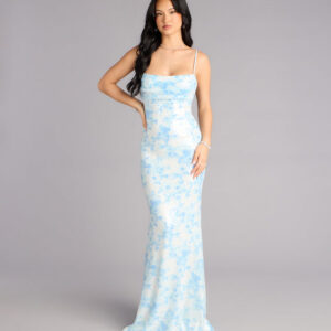 Windsor Justina Sequin Floral Formal Dress Justina Sequin Floral Formal Dress