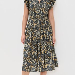 Ulla Johnson Kairi Flutter Sleeve Midi Dress