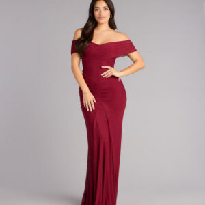 Windsor Katie Mesh Off-The-Shoulder Formal Dress Katie Mesh Off-The-Shoulder Formal Dress