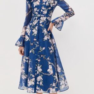 Leo Lin Katrina Butterfly Sleeve Midi Dress
