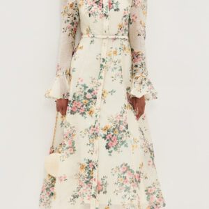 Leo Lin Katrina Butterfly Sleeve Midi Dress