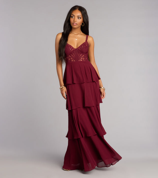 Windsor Katy Crochet Lace A-Line Formal Dress
