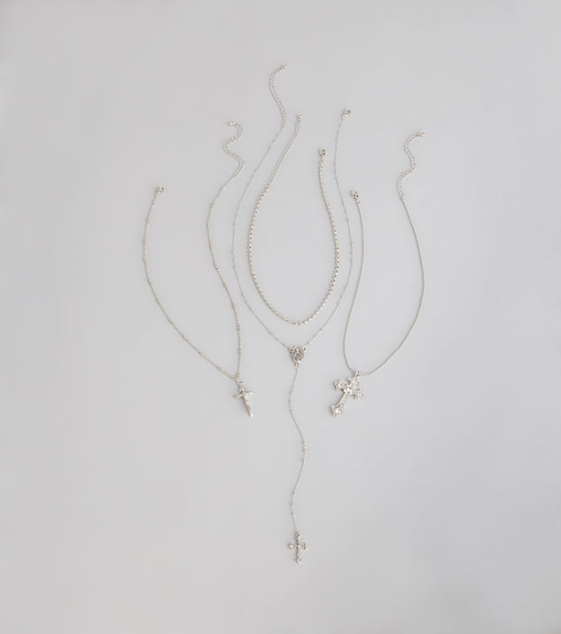 Windsor Keep It Layered Cross Charm Necklace Set