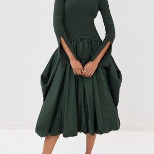 SIMKHAI Kenlie Mock Neck Midi Dress