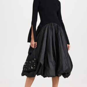SIMKHAI Kenlie Mock Neck Midi Dress