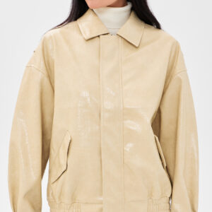 Kenny Faux Leather Bomber Jacket