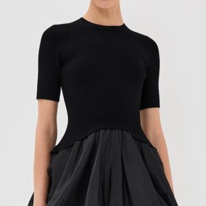 SIMKHAI Kenny Short Sleeve Bubble Mini Dress